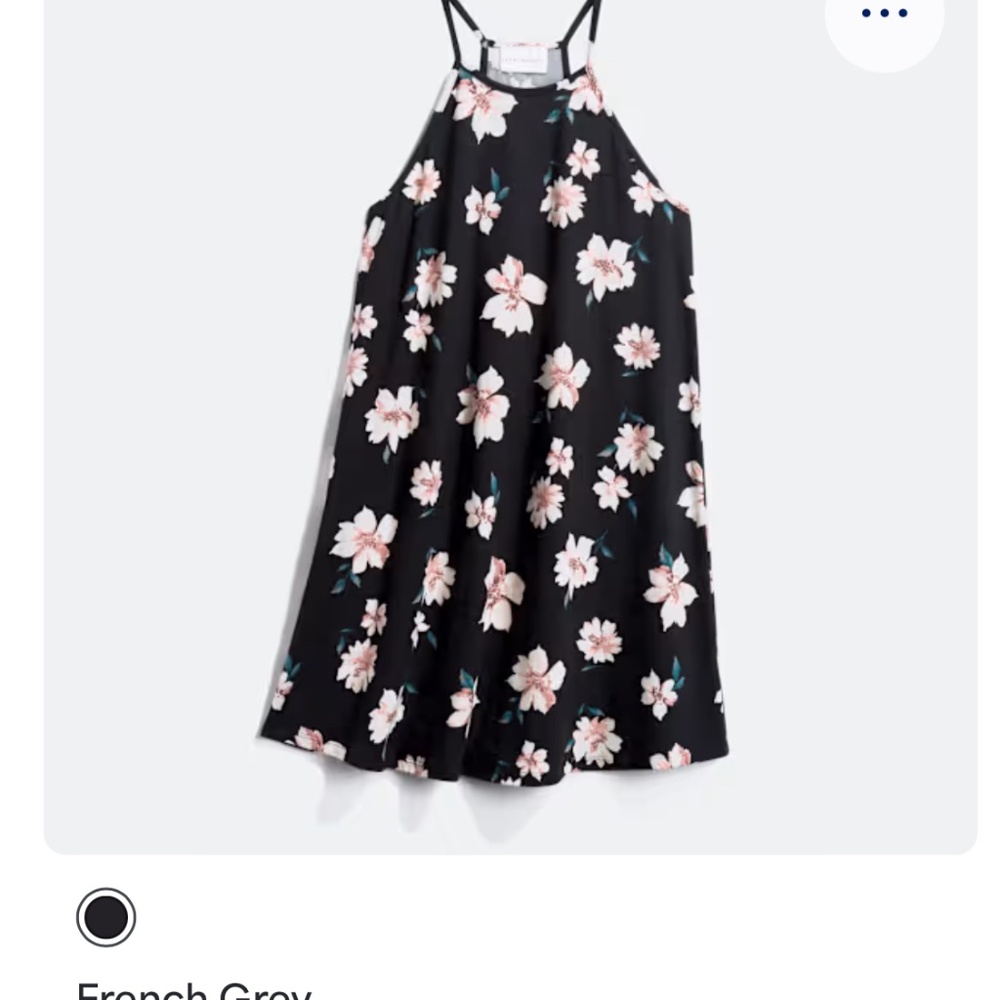 French Grey Floral Black Brushed Sundress